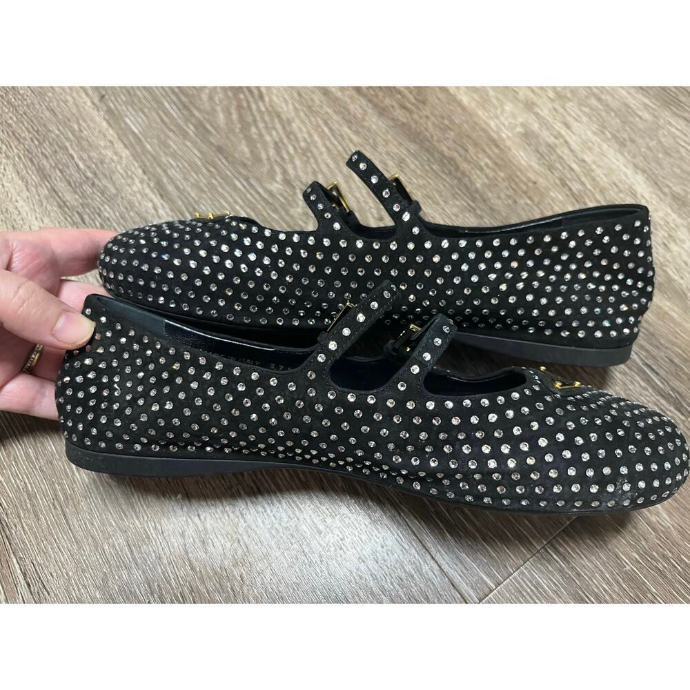 Prada Suede Ballerinas with Crystals Size 37.5 - Picture 12 of 16